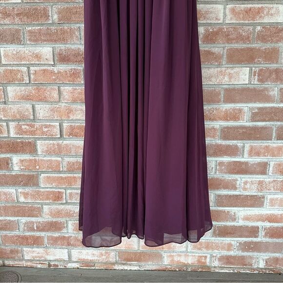 Bill Levkoff 1161 Bridesmaid Gown Dress Formal Open Back Halter Women’s 8 Purple - Picture 4 of 10